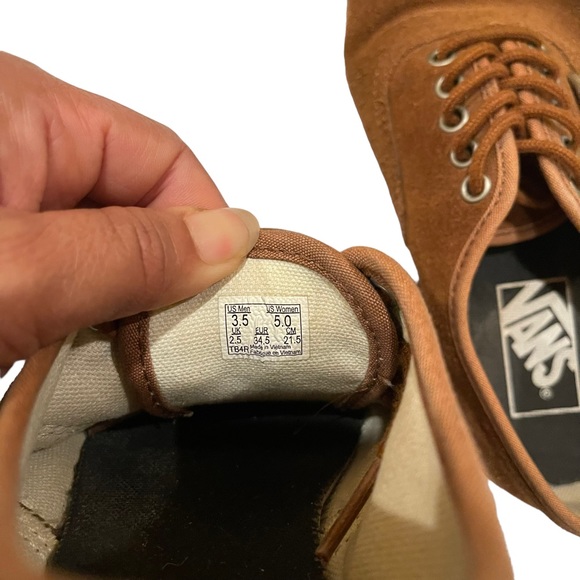VANS Authentic Womans Brown Suede Skate Shoes Size 5 - Picture 6 of 6